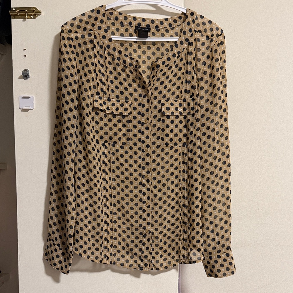 Ann Taylor Black Polka Dot Blouse